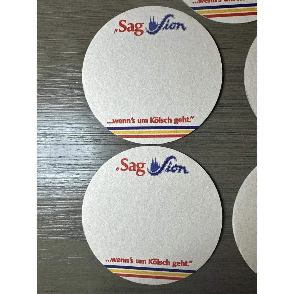 6 Sion Kolsch 4 Inch Round Beer‎ Coaster RARE VINTAGE